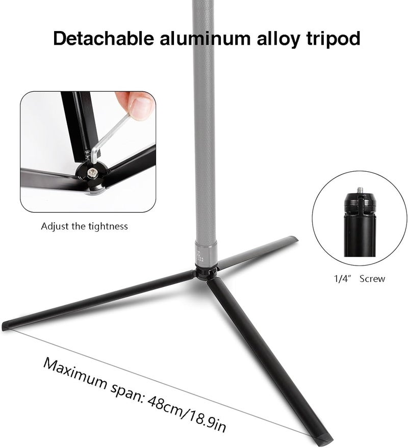 Xike 118” Carbon Fiber Extended Selfie Stick & Tripod for Insta360,3m Invisible Selfie Stick for Insta360 X5 X4 X3 X2 ONE RS,DJI Osmo 360 (18 to 118”) - Image 5